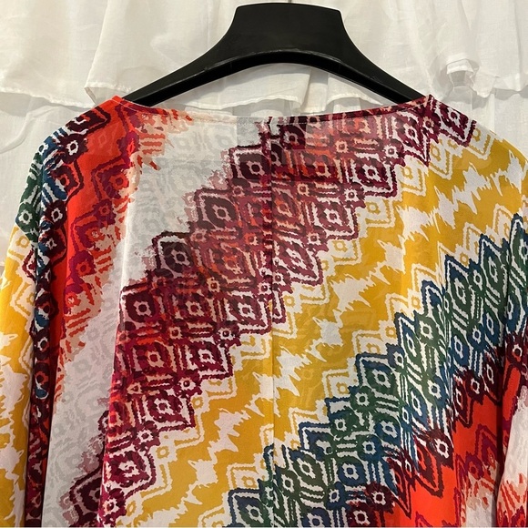 Lane Bryant Colorful Lightweight Tie Front Shawl Poncho - Size 22/24 - Picture 6 of 10